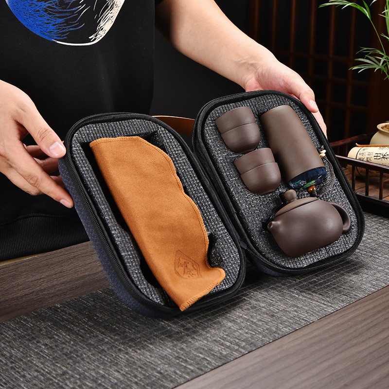 Tea Set Supplier - Handmade Portable Ceramic Cup Luxury Gift Box