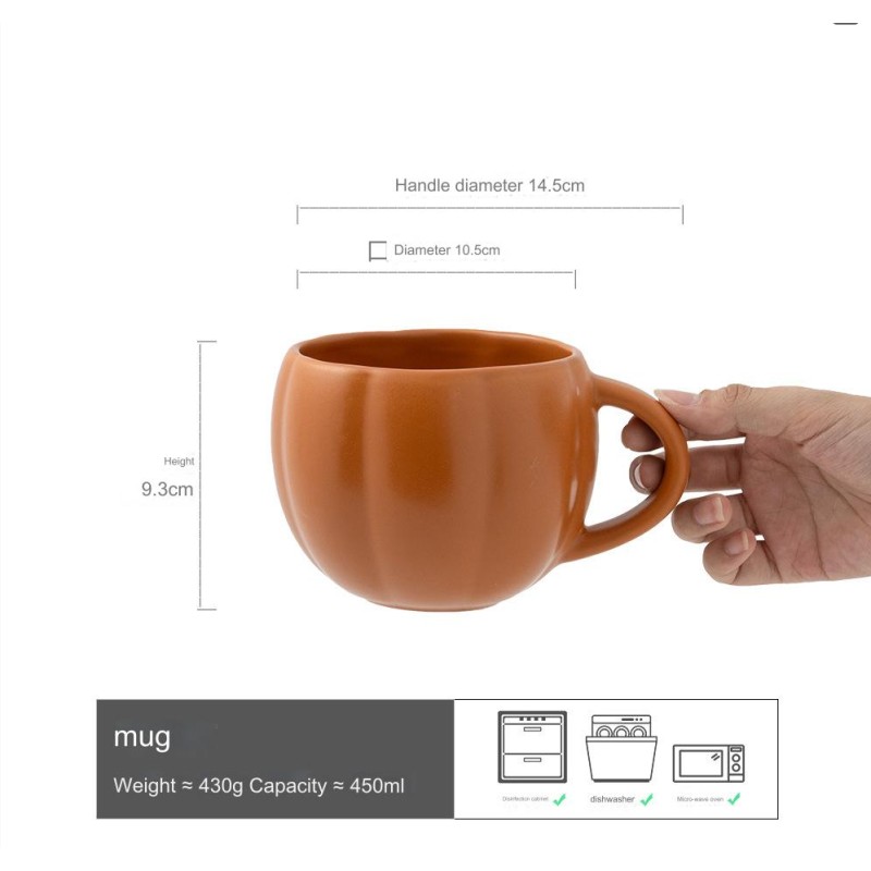 Ceramic Mug Supplier - Cute Large Capacity Pumpkin Couple Milk Coffee