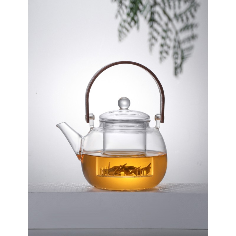 Tea Pot Set Factory - Wholesale 1000ml Borosilicate with Bamboo Handle