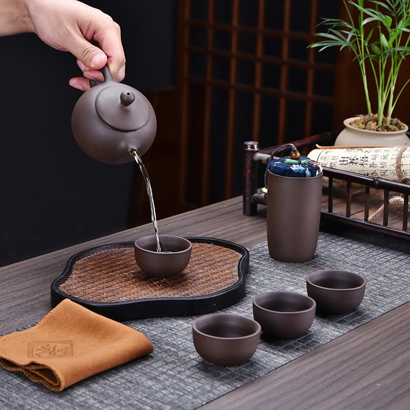 Tea Set Supplier - Handmade Portable Ceramic Cup Luxury Gift Box