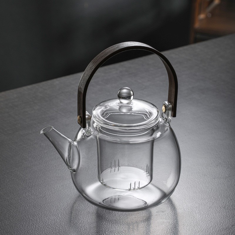 Tea Pot Set Factory - Wholesale 1000ml Borosilicate with Bamboo Handle