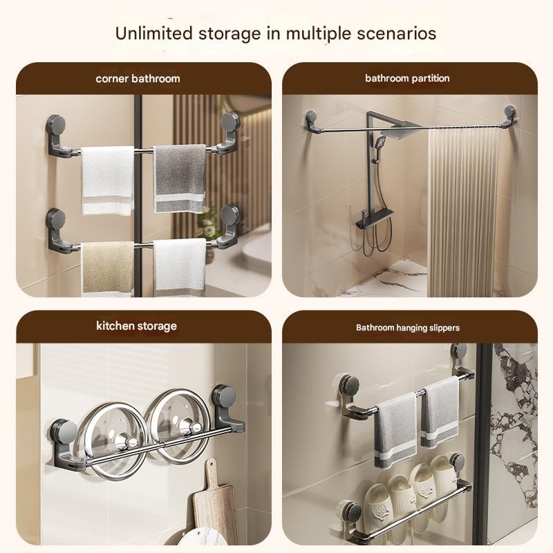 Towel Rack Factory - Sucker Retraction Bathroom Wall Hanging Storage