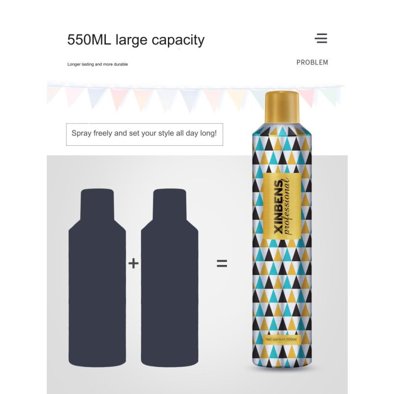 Hair Spray Supplier - 550ml Permanent Setting Strong Hold Styling