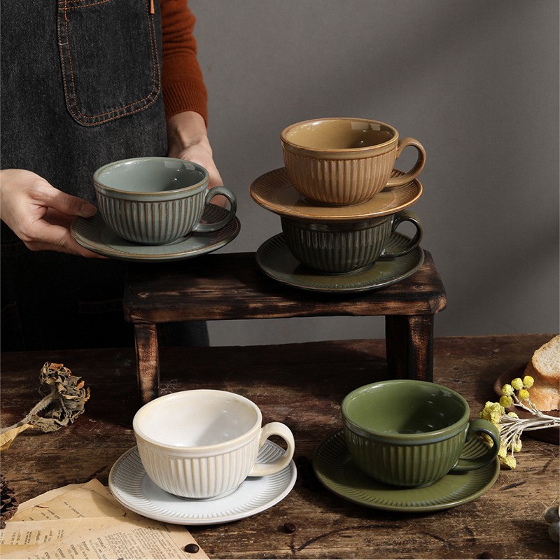 Ceramic Mug Supplier - Handmade 220ml Coffee Cup Reusable Saucers