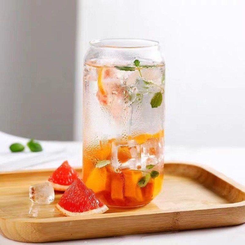 Glass Tea Cup Manufacturer - 600ml with Lids and Straws Slushy Cup