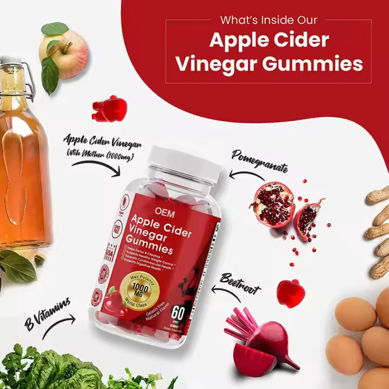 Apple Cider Gummies Manufacturer - Natural Pectin Herbal Beauty Digestion