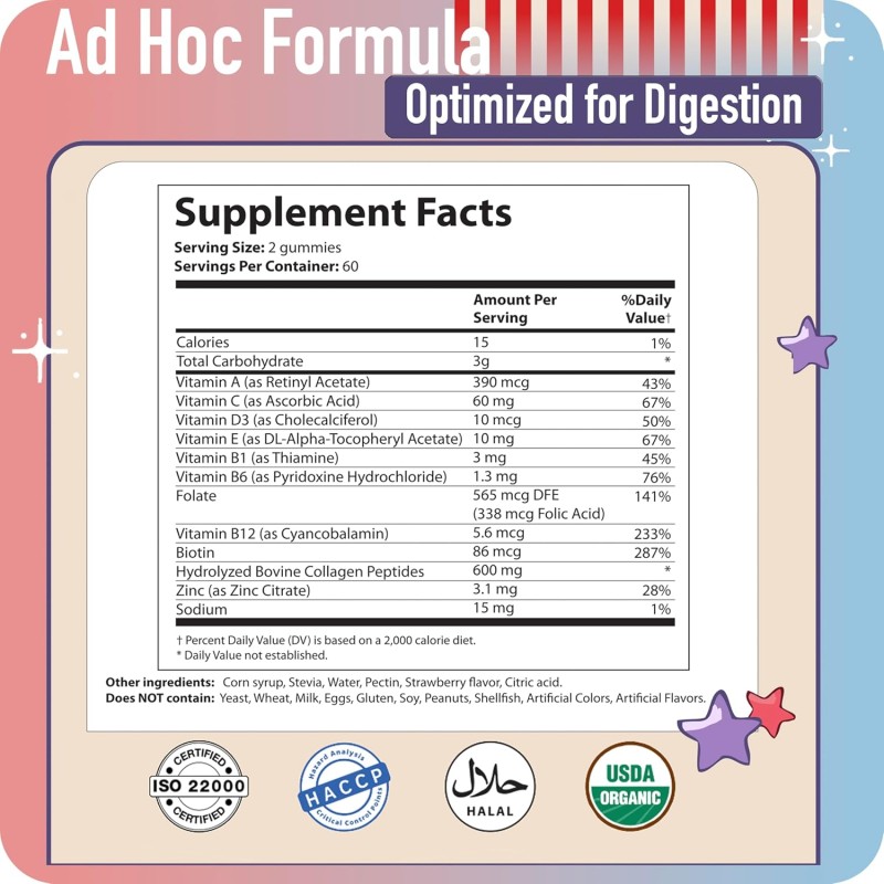 Collagen Gummies Factory - Women's Strawberry Cream Hydrolyzed Peptides