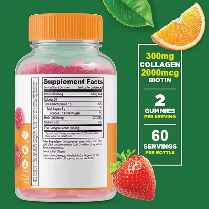 Collagen Gummies Manufacturer - Own Label Organic Biotin Skin Nail