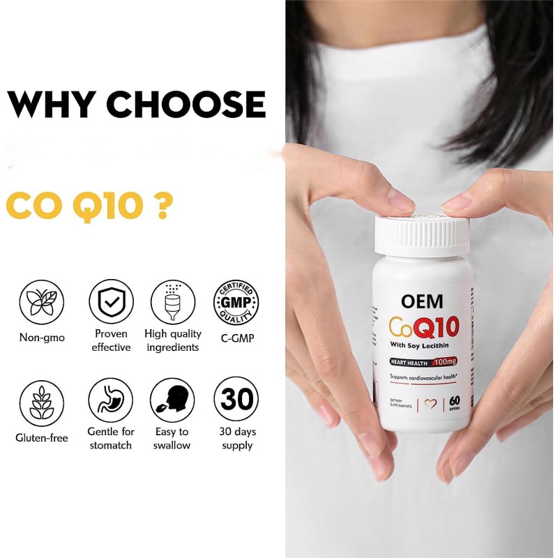 CoQ10 Capsules Supplier - 200mg 120 Softgels Heart Health Support
