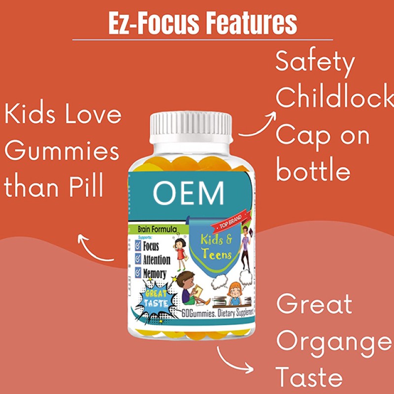 Kids Gummies Supplier - Focus Pectin Omega 3 Improve Memory