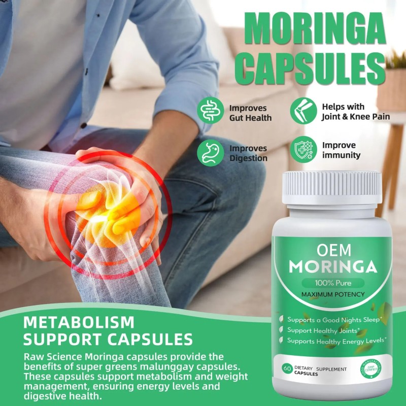 Moringa Capsules Factory - Herbal Body Detox Immune Support Supplement