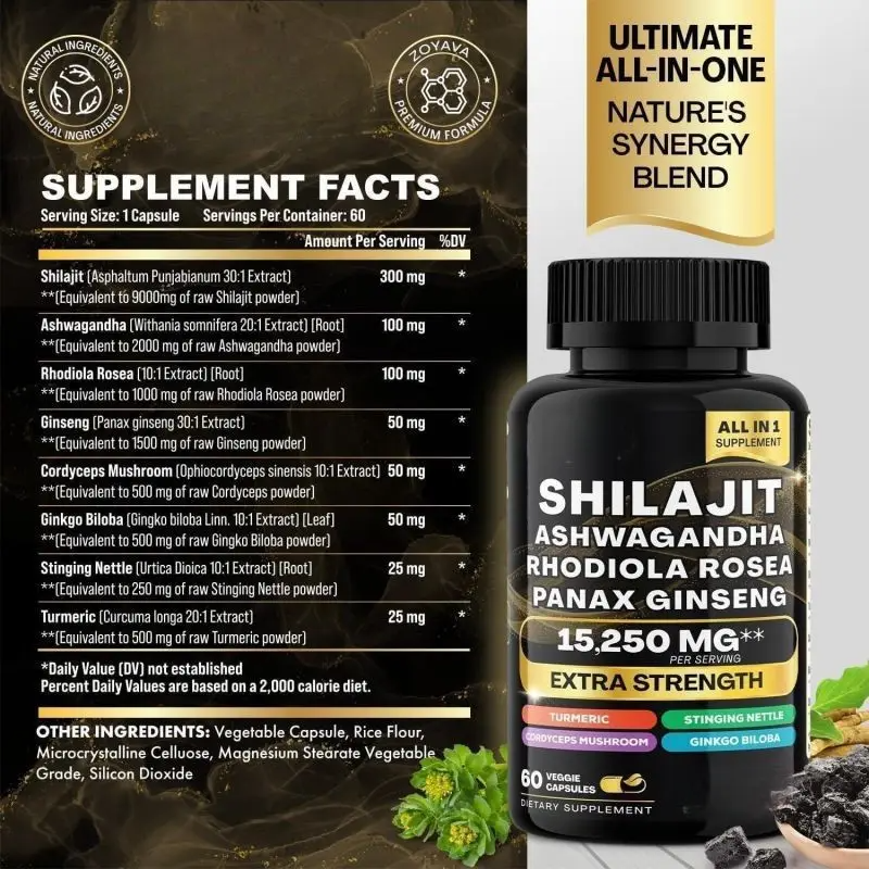 Shilajit Capsules Manufacturer - Himalayan Ashwagandha Ginseng Formula