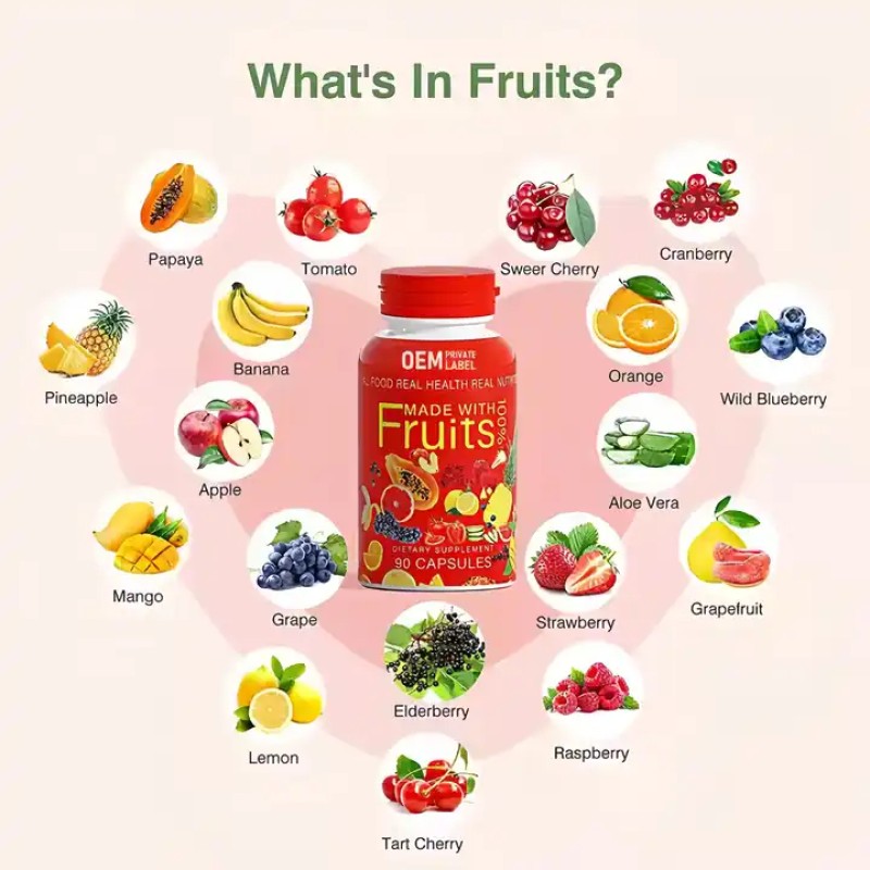 Adult Vitamin Supplement Supplier - Whole Food Fruits Vegetables Capsules