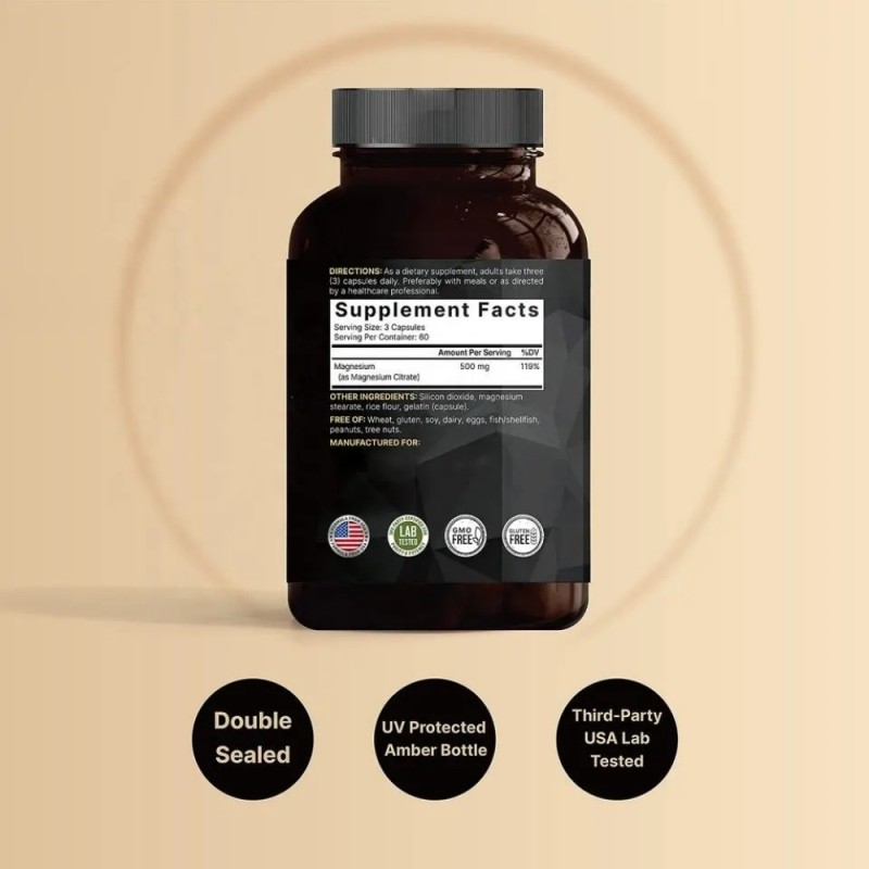 Magnesium Capsules Factory - OEM 500mg Citrate Glycinate Formula