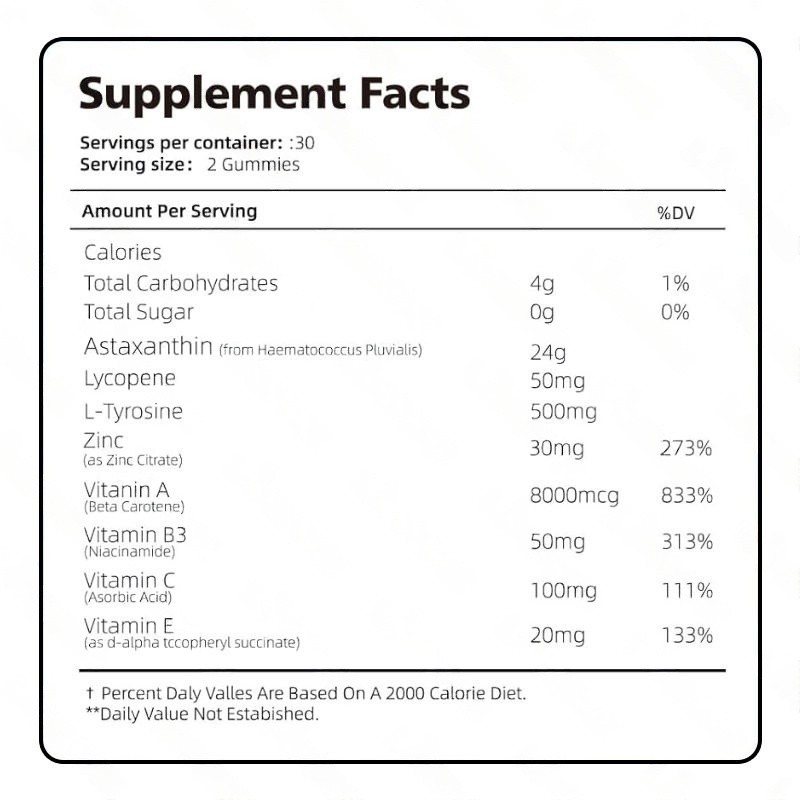 Sun Tanning Gummies Manufacturer - GMP Lycopene Beta-Carotene Formula