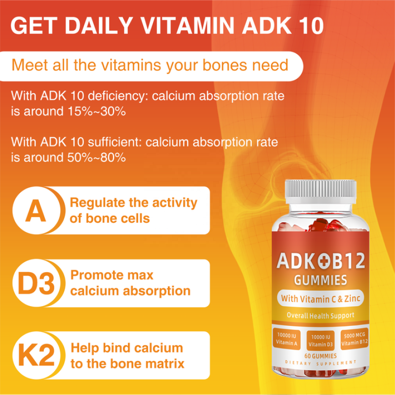 Vitamin ADK Gummies Supplier - OEM Sugar Free Vegan Multivitamin