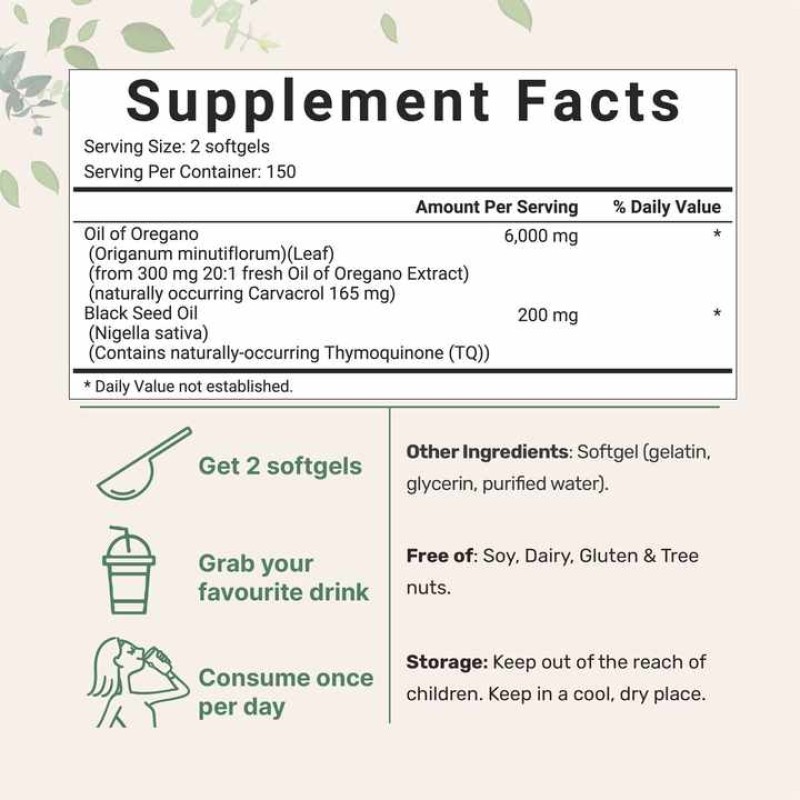 Oregano Softgel Factory - Wholesale 6000mg Plant Extract Antioxidant