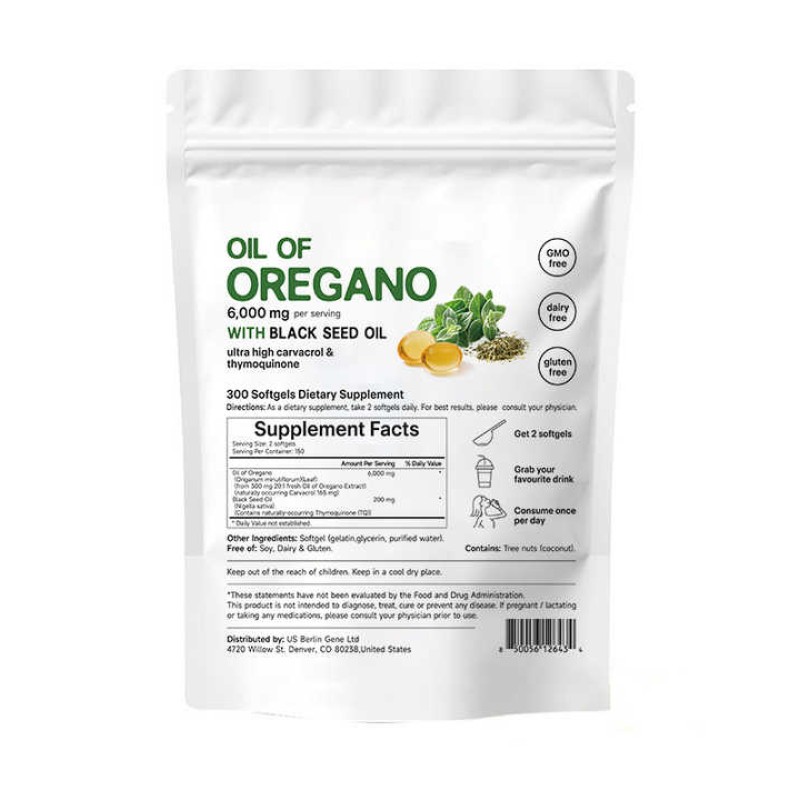 Oregano Softgel Factory - Wholesale 6000mg Plant Extract Antioxidant