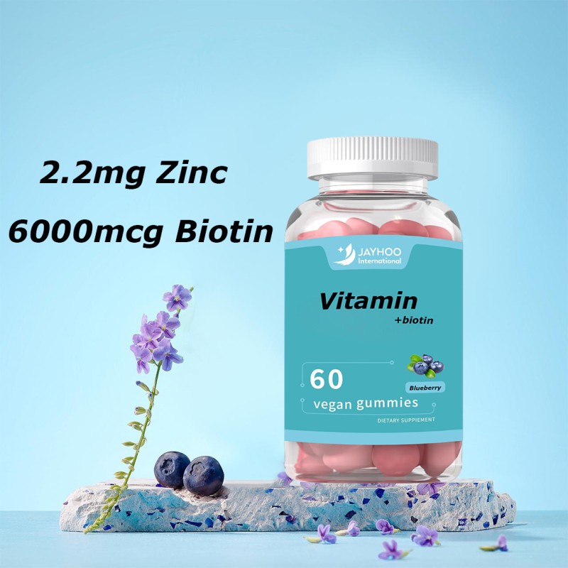 OEM Private Label 6000 Mcg Vitamin C Biotin Gummies 2.2mg Zinc Vegan Gummies for Adults Not for Newborns Children Pregnant Women