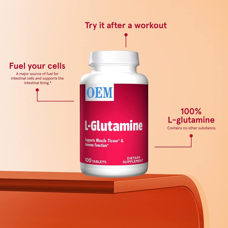OEM L-glutamine Tablets 100 Tablets Protect Muscle Tissue and Support Immune Function