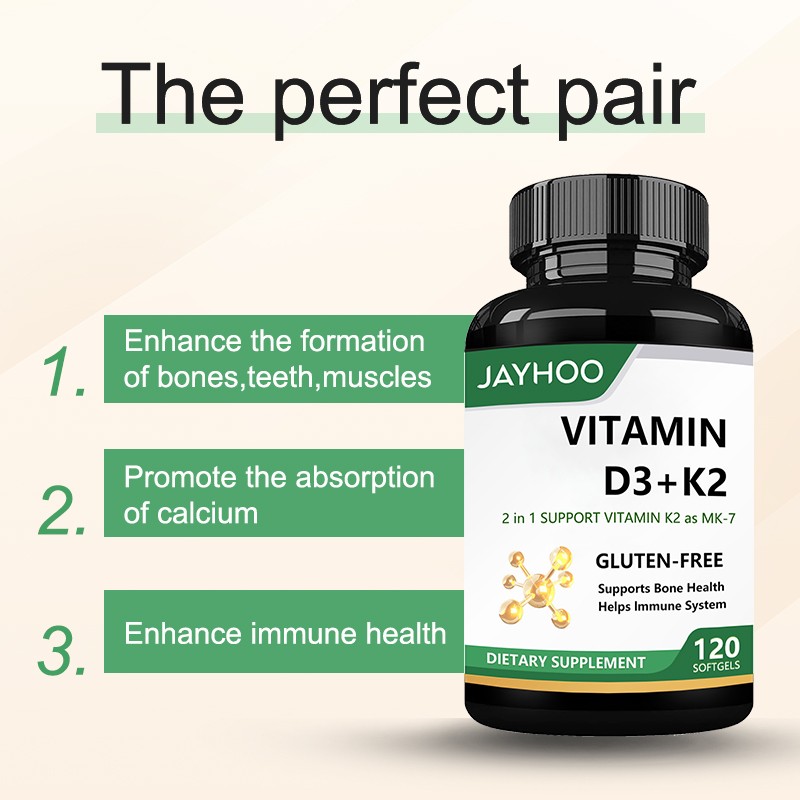 Factory Wholesale Vitamin 5000 IU D3 K2 Softgel Supports Immune System Softgels Healthcare Supplement Vitamin D3 K2