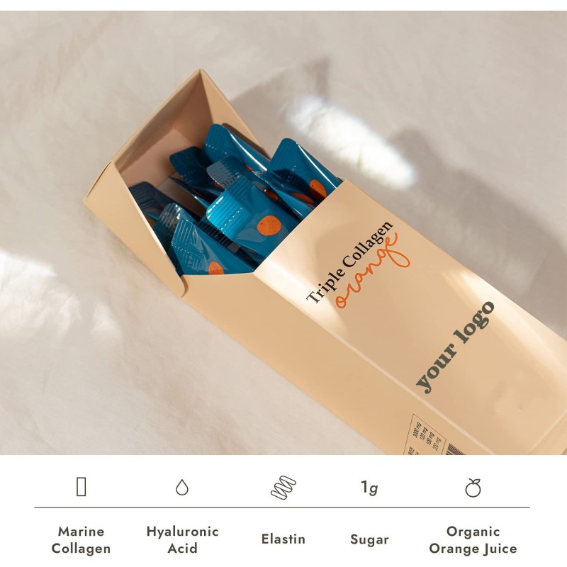 Vegan Orange Flavor Collagen Jelly Stick Supplement Beauty Skin Whitening Triple Collagen Jelly Stick