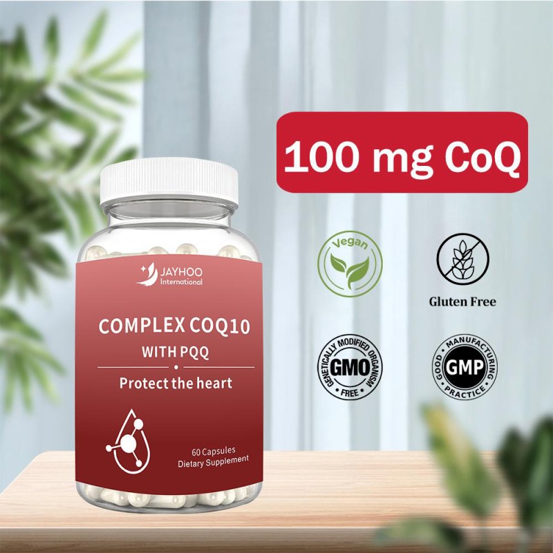 100 Mg CoQ10 Supplement  for Heart and Vascular Health Promotes Healthy Blood Pressurelevels