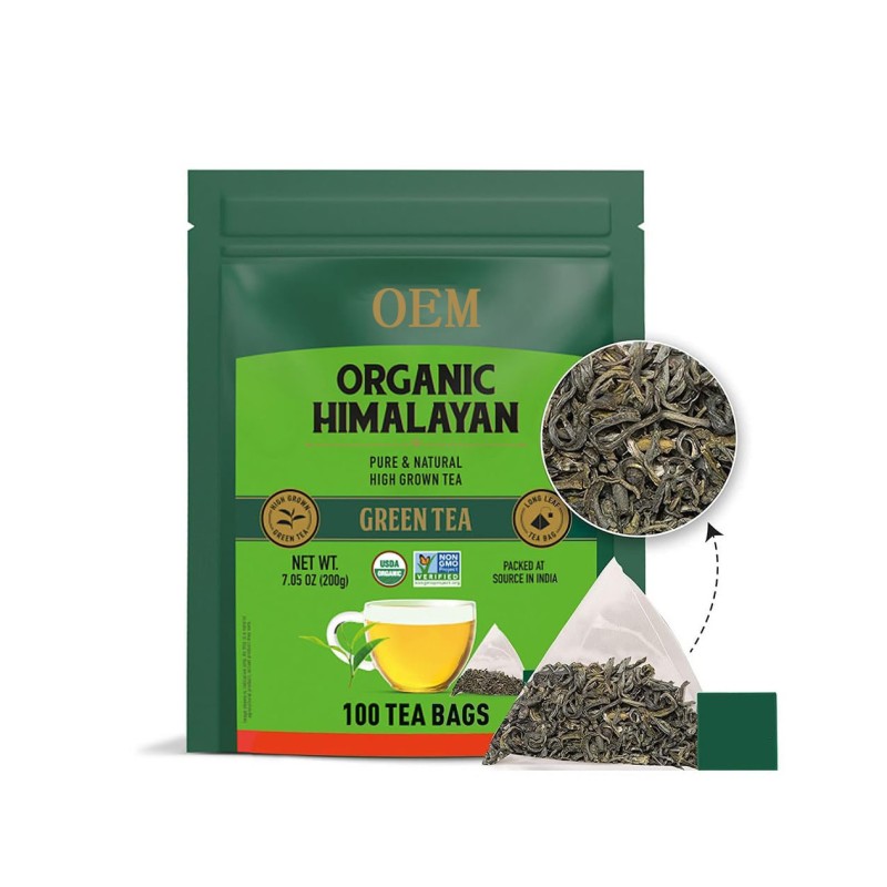 Organic Gunpowder Green Loose Leaf Tea That Can Be Re-sealed in Kraft Paper Bags About 16 Ounces,antioxidant