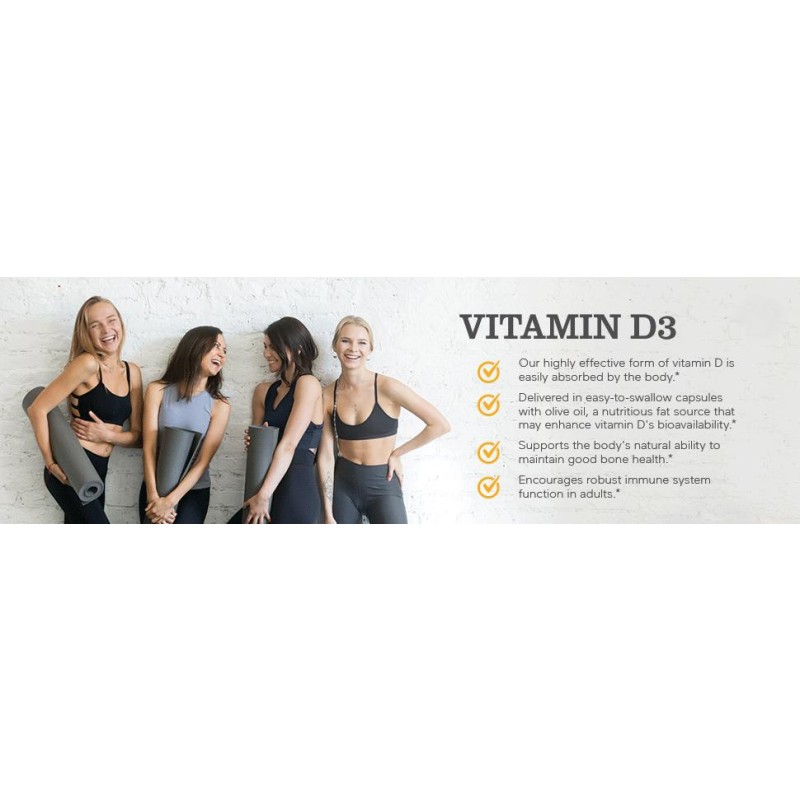 Vitamin D3 5000 IU with K2 100 Mcg 120 Soft-Gels Support Immune Heart Joint Teeth  Bone Health - Easy to Swallow
