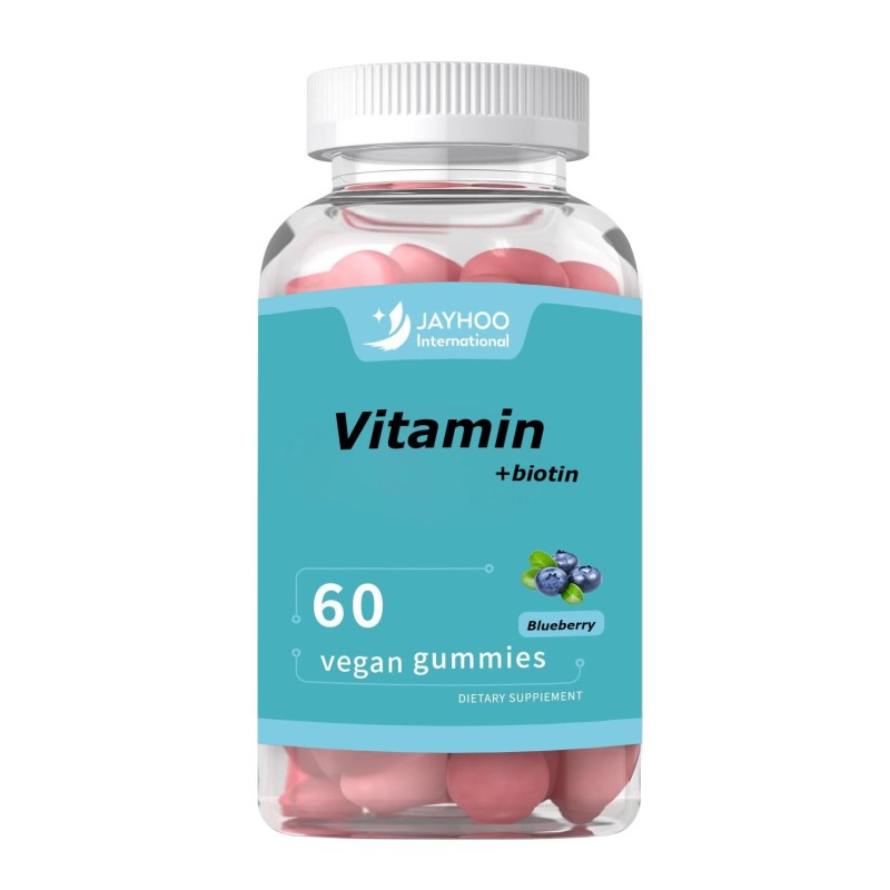 OEM Vitamin and  Biotin Gummy Health Products Promote Healthy Hair, Skin, Nails and Bones,60 Vegan Gummies