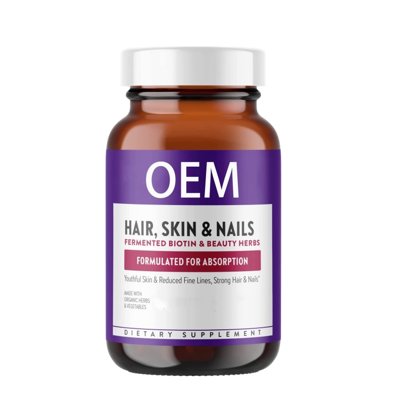 Fermented Biotin Supplement Capsules Supplement Collagen to Support Healthy Hair, Skin and Nails
