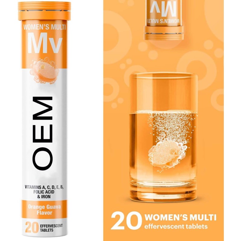 OEM Multivitamin Effervescent Drink Tablets for Women boost Energy and Immunity Non-gmo Organic