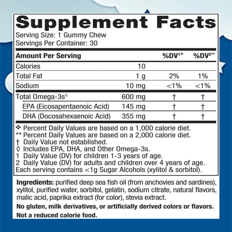 OEM/ODM Children's DHA Gummies Containing 600 mg omega 3 Improve Brain Function Sugar Free