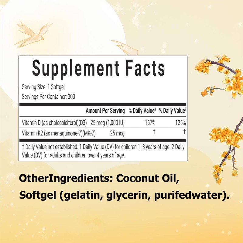 Vitamin K2 Softgel Factory - Vegan D3 K2 Joint Health