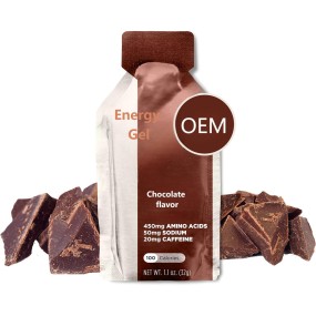 OEM/ODM Portable Energy Gel in Chocolate Flavor Sports Nutrition Supplement for Adults Reduces Muscle and Mental Exertion