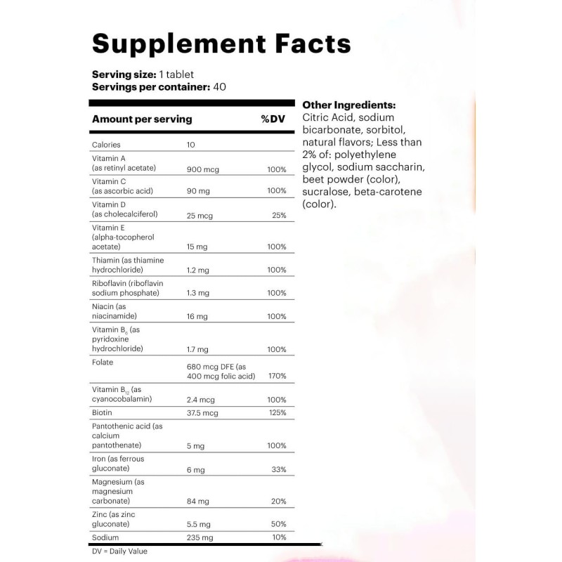 OEM Multivitamin Effervescent Drink Tablets for Women boost Energy and Immunity Non-gmo Organic