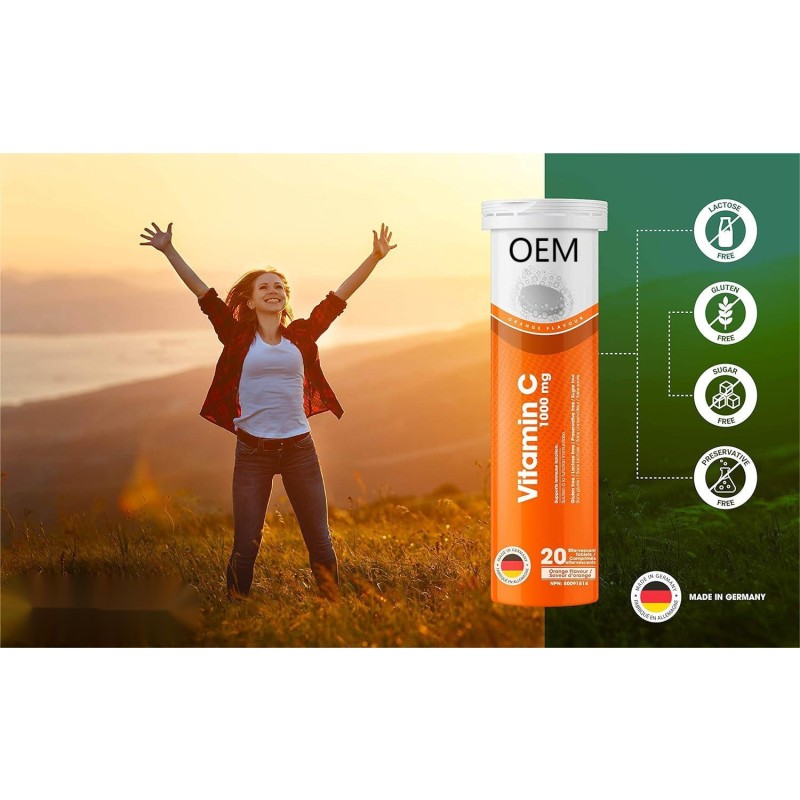 OEM Popular Vitamin C Effervescent Tablets Safe Health Care Supplement for Everyone Except Pregnant Women Herbal Supplements