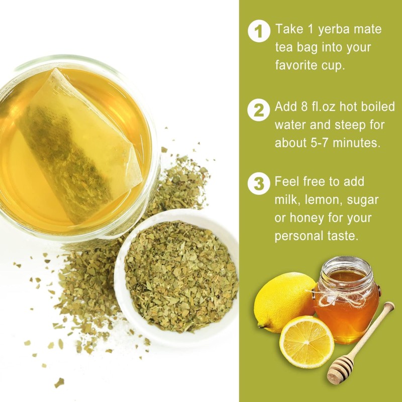 Yerba Mate Tea Fresh and Dust-Free Tea 100% Organic Certified Non-gmo Containing Caffeine Slimming