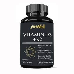 Vitamin D3 5000 IU with K2 100 Mcg 120 Soft-Gels Support Immune Heart Joint Teeth  Bone Health - Easy to Swallow