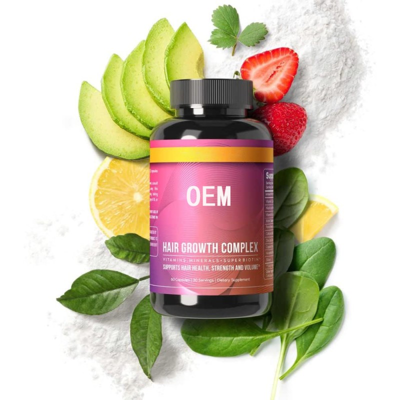 OEM Biotin Capsule Hair Growth Vitamin for Men and Women Hair Supplement 60 Capsules Non-gmo