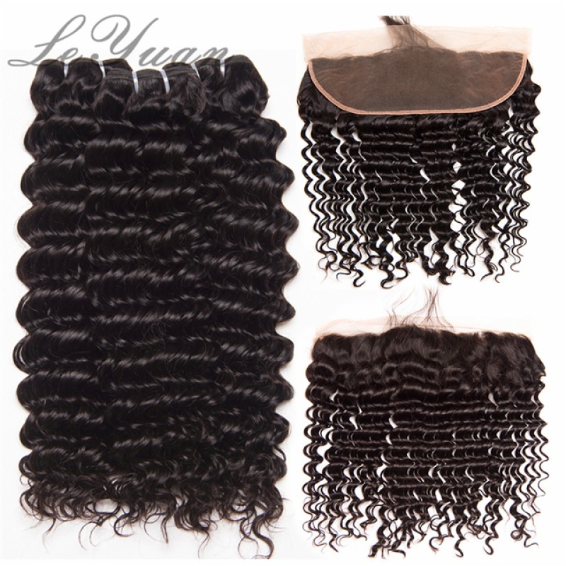Brazilian Deep Wave Supplier - 3 Bundles 13x4 Frontal