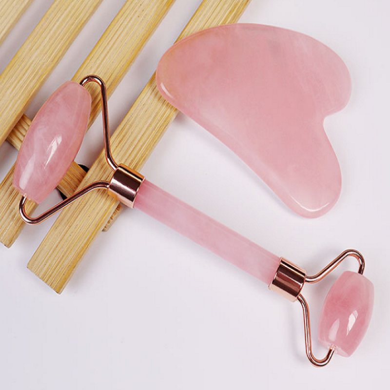 Facial Massager Manufacturer - Rose Quartz Gua Sha Set