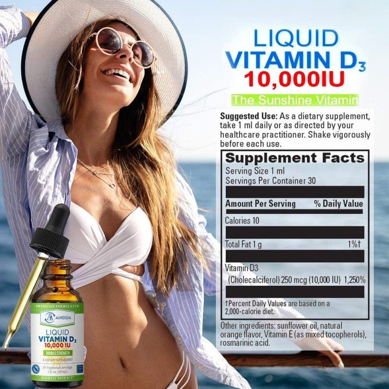 Vitamin D3 Drops Factory - Vegan D3 K2 Strong Bone Immune Support Liquid