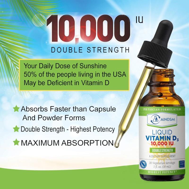 Vitamin D3 Drops Factory - Vegan D3 K2 Strong Bone Immune Support Liquid