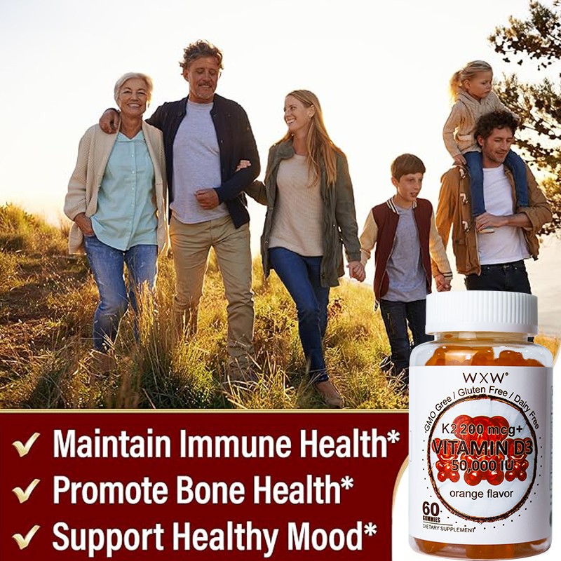 Vitamin D3K2 Gummies Factory - WXW Stock D3 K2 Bone Mobility Safe Pregnant Women