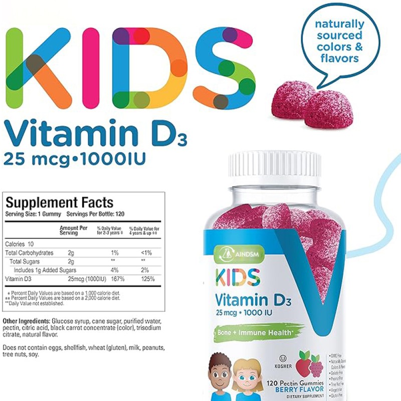 Vitamin D3 Gummies Supplier - Organic Kids D3 Cholecalciferol Bone Growing Support
