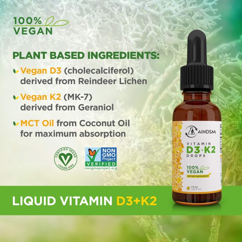 Vitamin D3 Drops Factory - Vegan D3 K2 Liquid Probiotic Strong Bone Support