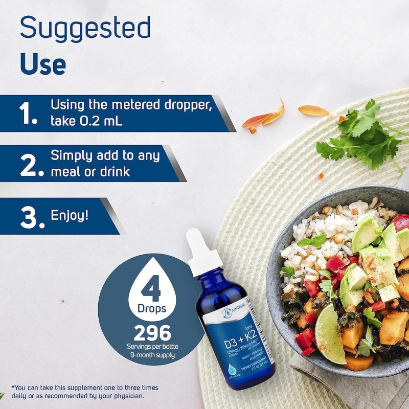 Vitamin D3 Drops Supplier - D3 K2 Liquid Menaquinone Heart Health Immune Drop