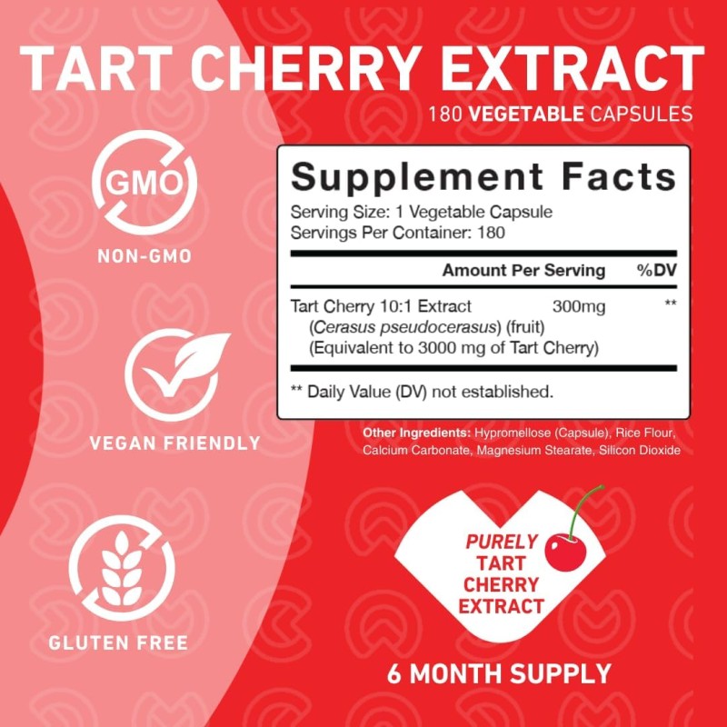Tart Cherry Capsules Factory - Natural Tart Cherry Extract Recovery Support Capsules