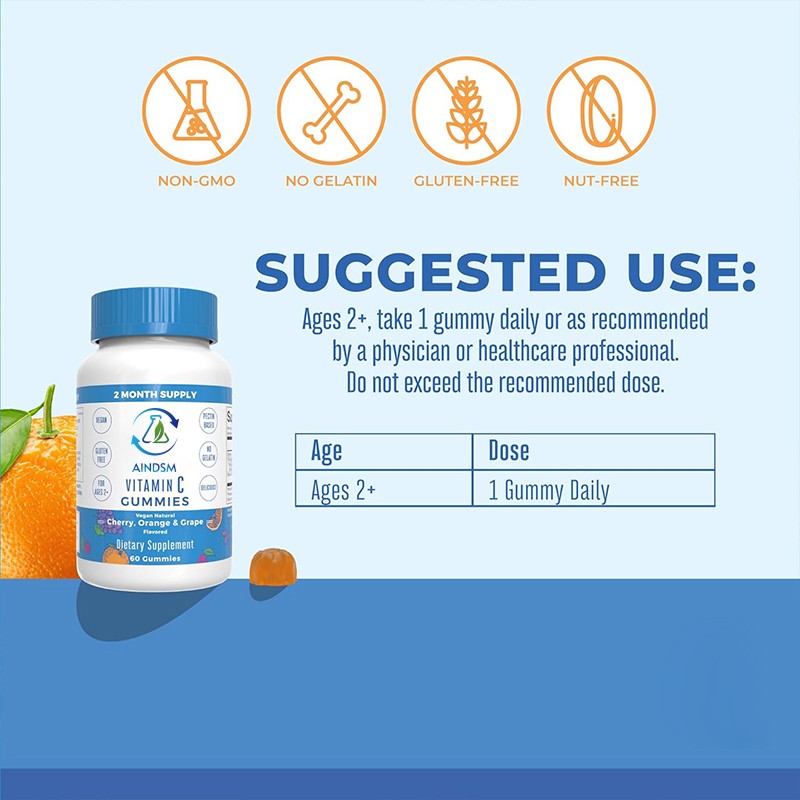 Vitamin C Gummies Supplier - Sugar Free Kids Immune Energy Support for Adults